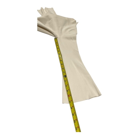 Maeve Anthropologie Women's Small Cream Ribbed Mock Neck Bell Sleeve Top - Picture 8 of 13